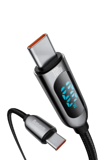 Cable De Datos Tipo C a Tipo c  LED USB 100W Fast Charging Pantalla Led Compatible Con Todos Los Dispositivos 