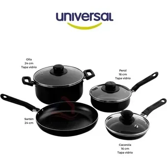 Bateria de cocina 8 piezas Aliada Universal