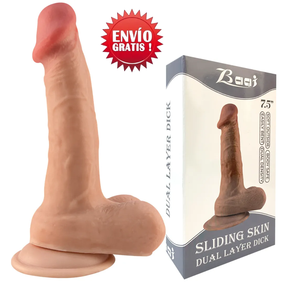 Dildo Ultra  Realista Sliding Skin Dual Layer Dick 19cm