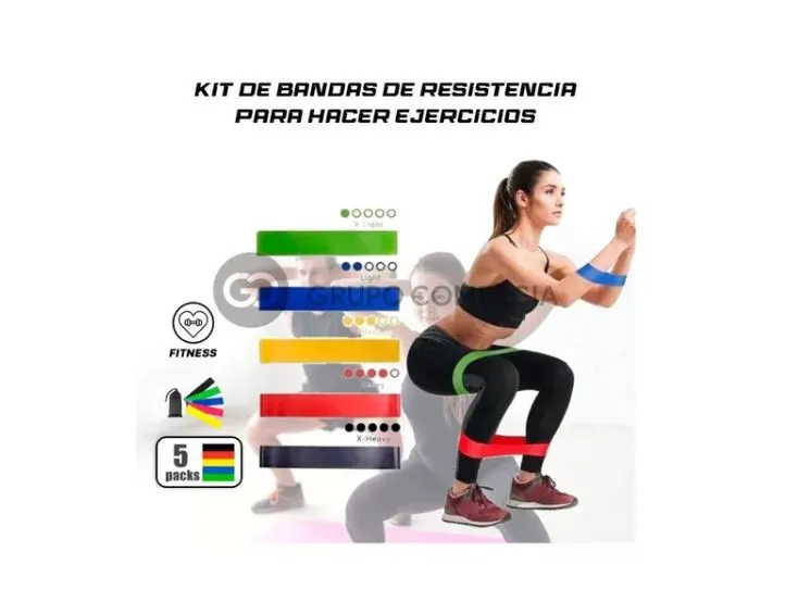 Kit de bandas/cintas elasticas para hacer ejercicio, fitness