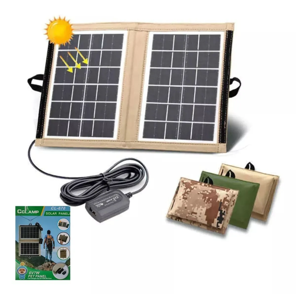 Panel Solar Portátil Viajero Recarga Celulares Y Baterías