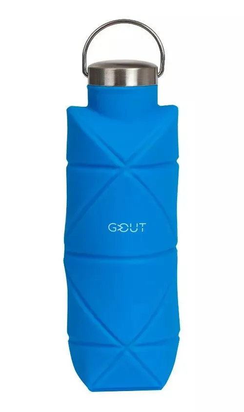 Botella Plegable De Silicona Frio Caliente 700 Ml Azul Acero - Luegopago