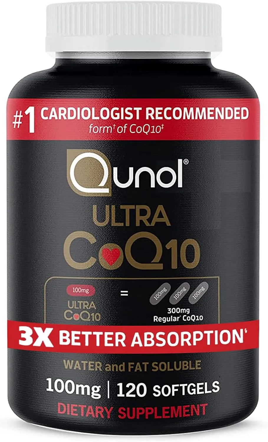 Qunol Ultra Coq10 100mg 3 Veces Mejor Absorción 120 Cápsulas