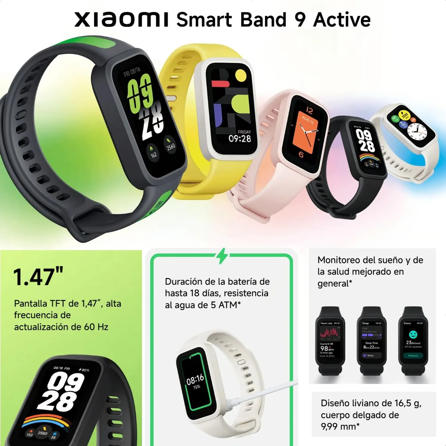 Smartwatch Xiaomi Smart Band 9 Active Reloj Inteligente