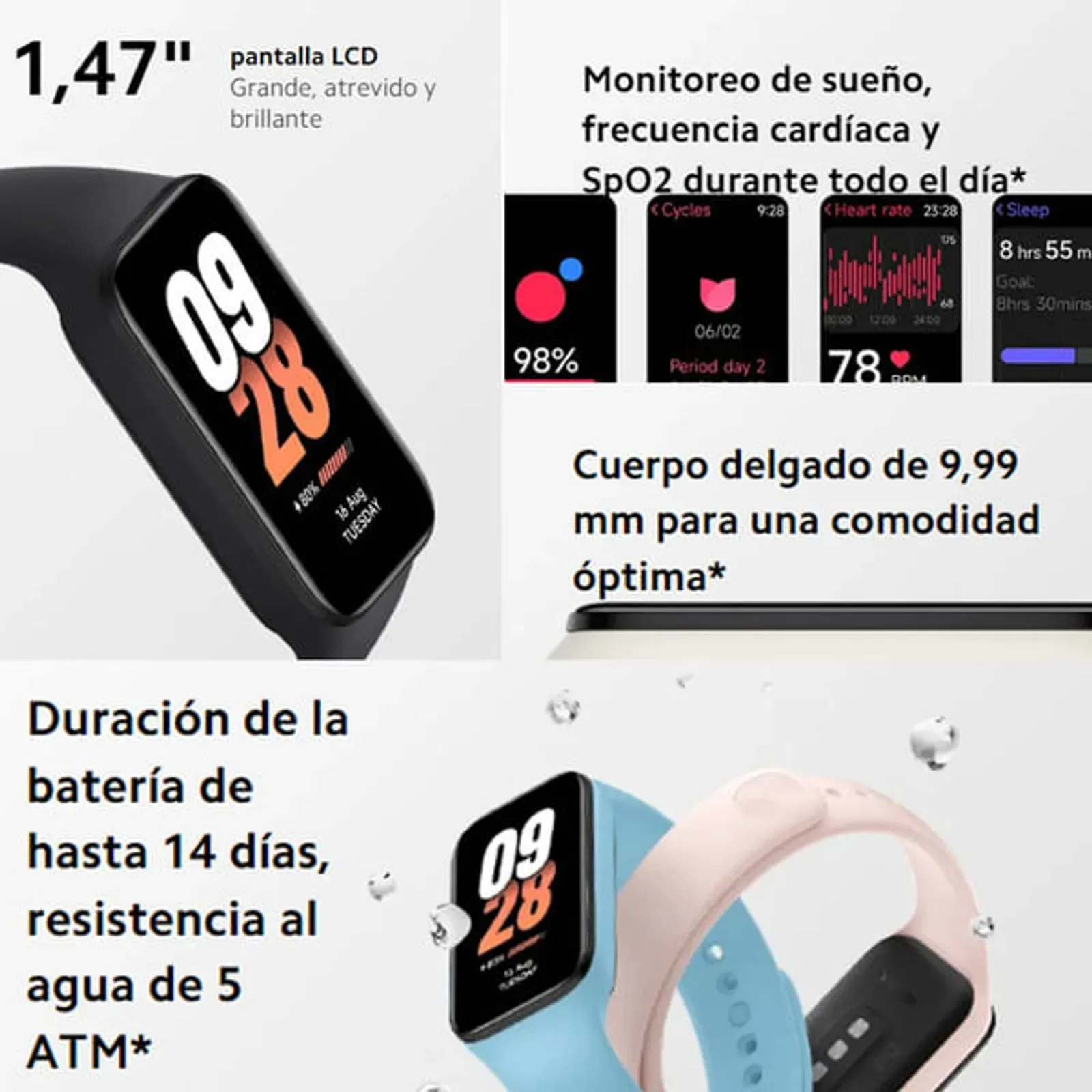 Smartwatch Xiaomi Smart Band 8 Active Reloj Inteligente