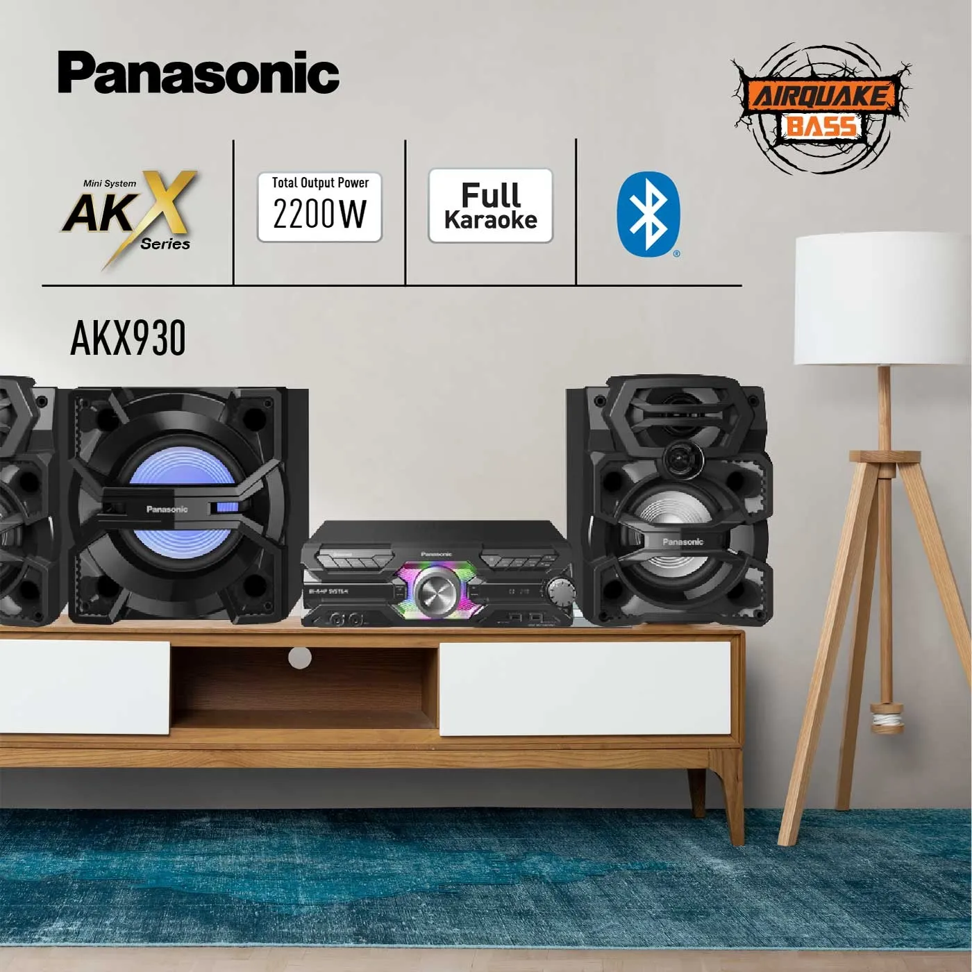 PANASONIC AKX930 2200 Watts Minicomponente Parlante