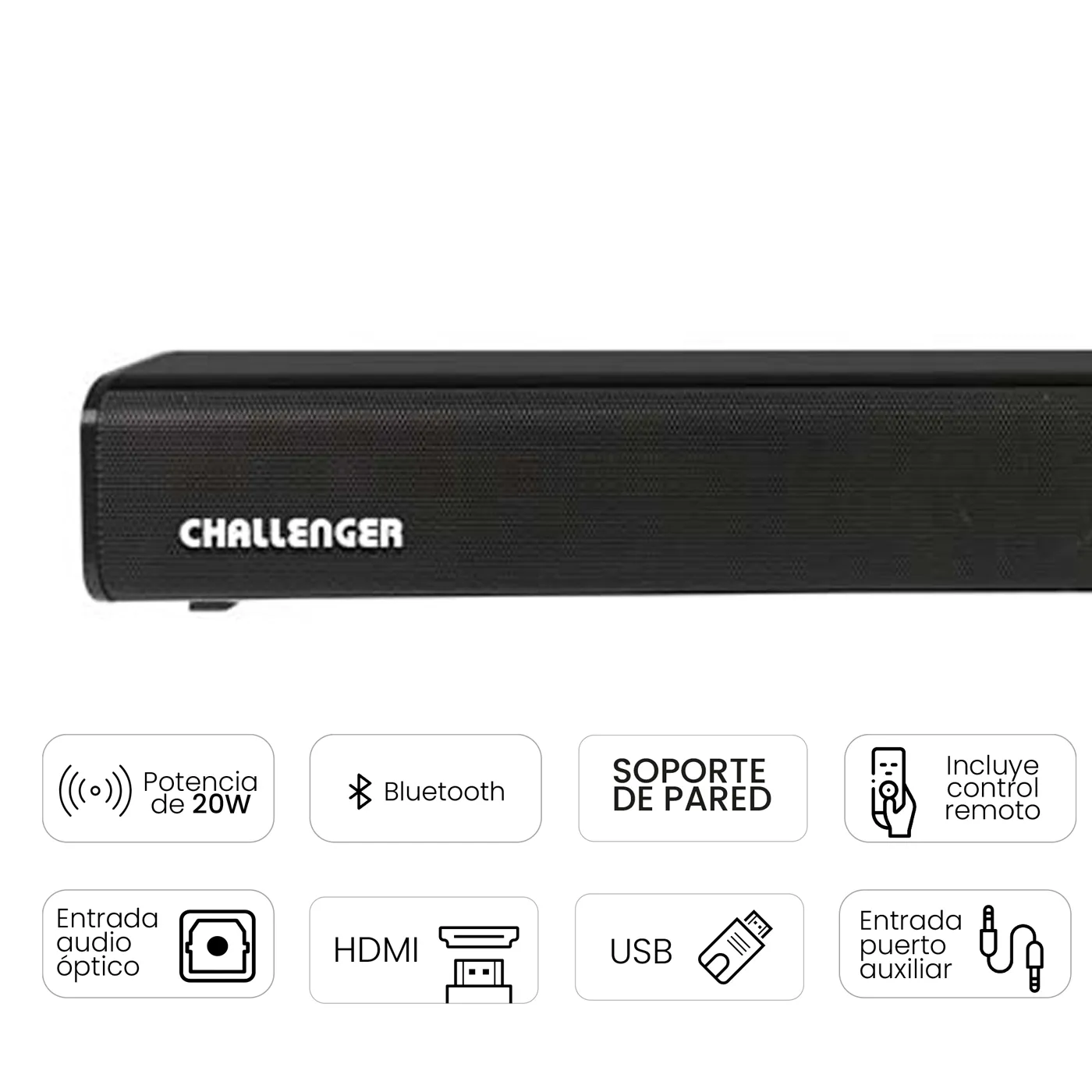 Barra de Sonido CHALLENGER 20W Negro