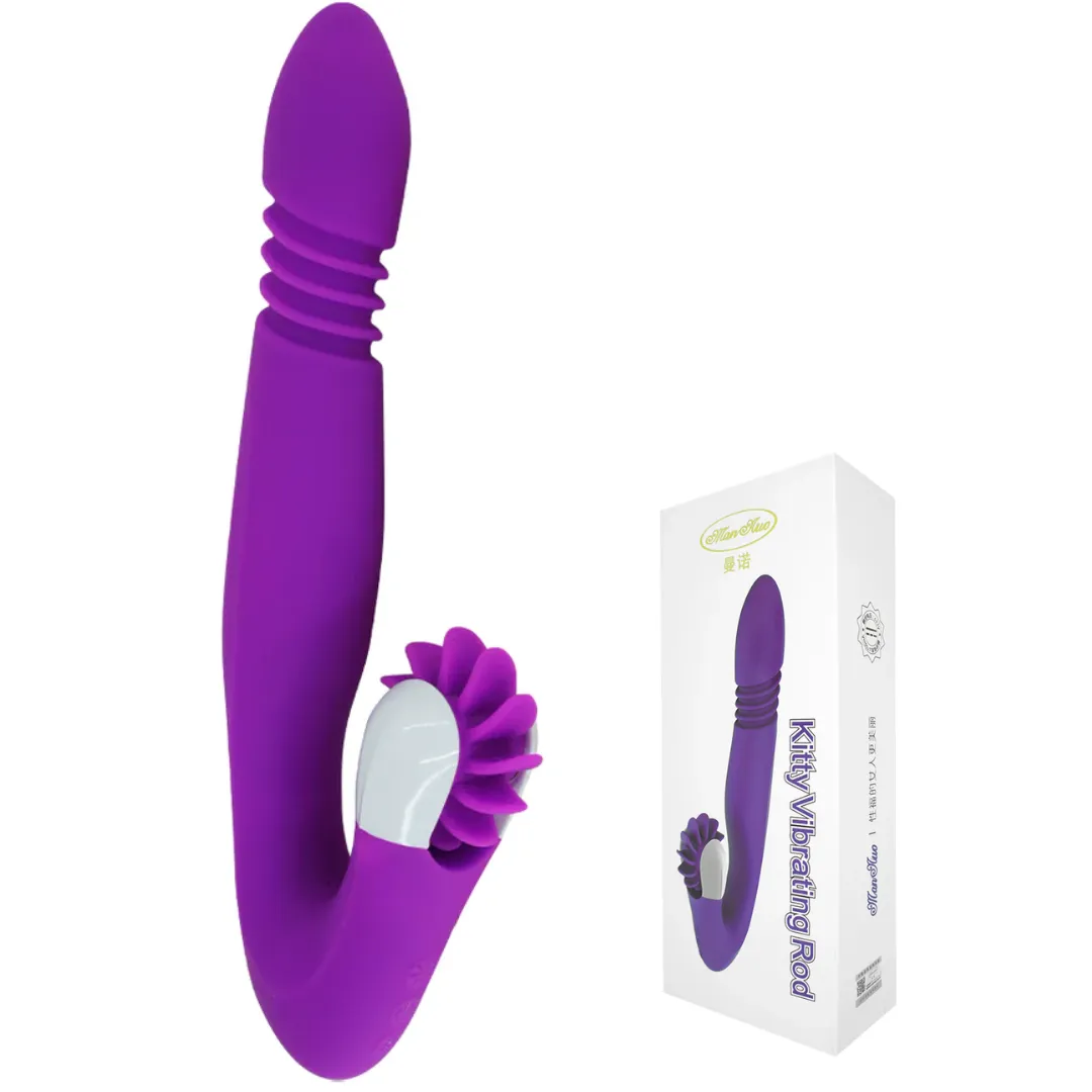 Vibrador Con Rotacion Doble Estimulación Kitty Rod