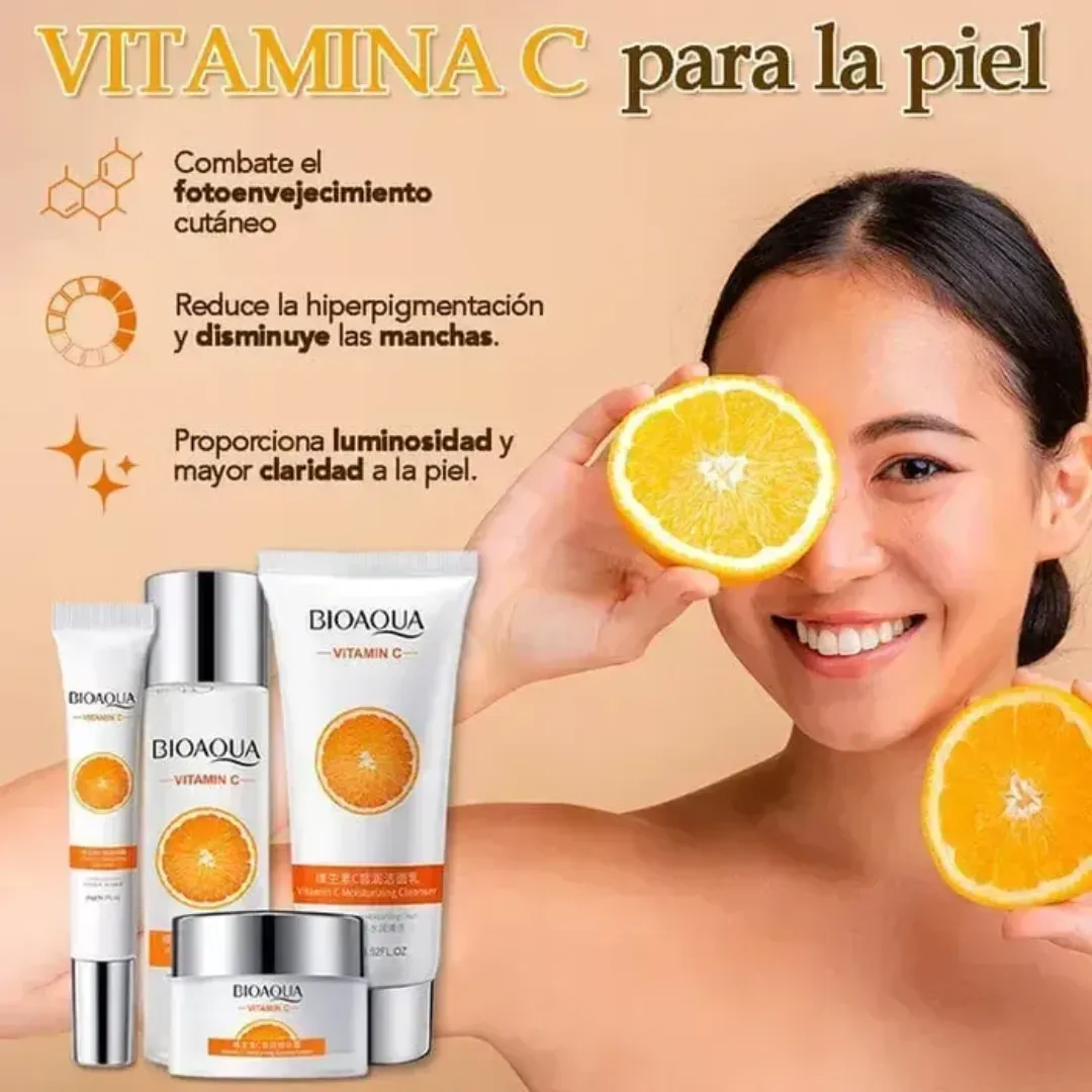  Kit De Lujo Facial Antiedad Ultra Hidratante de Vitamina C  Bioaqua