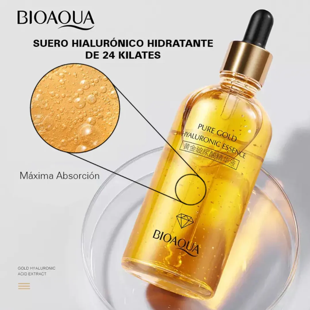 Suero Facial De Ácido Hialurónico Antiedad 24K Bioaqua