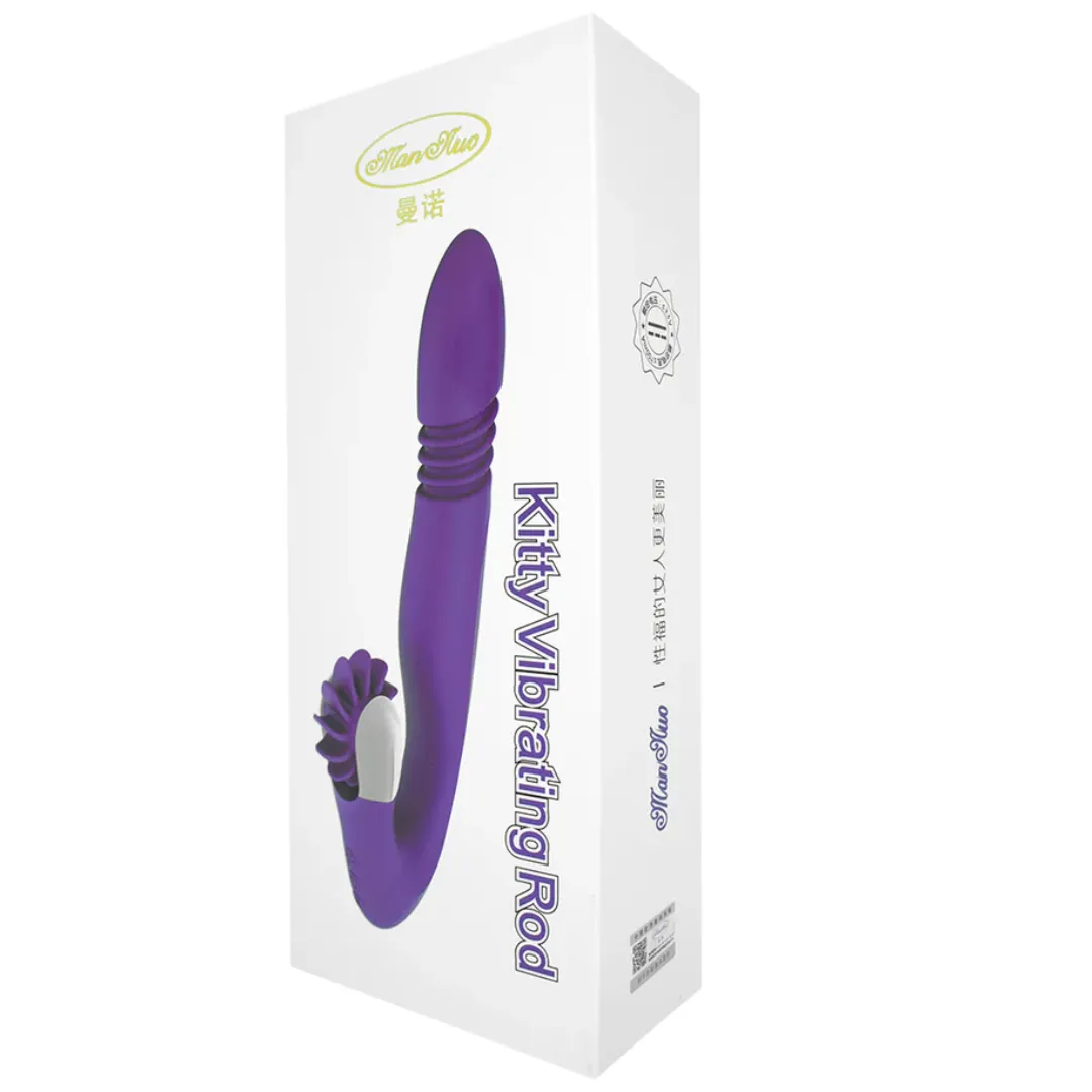 Vibrador Con Rotacion Doble Estimulación Kitty Rod