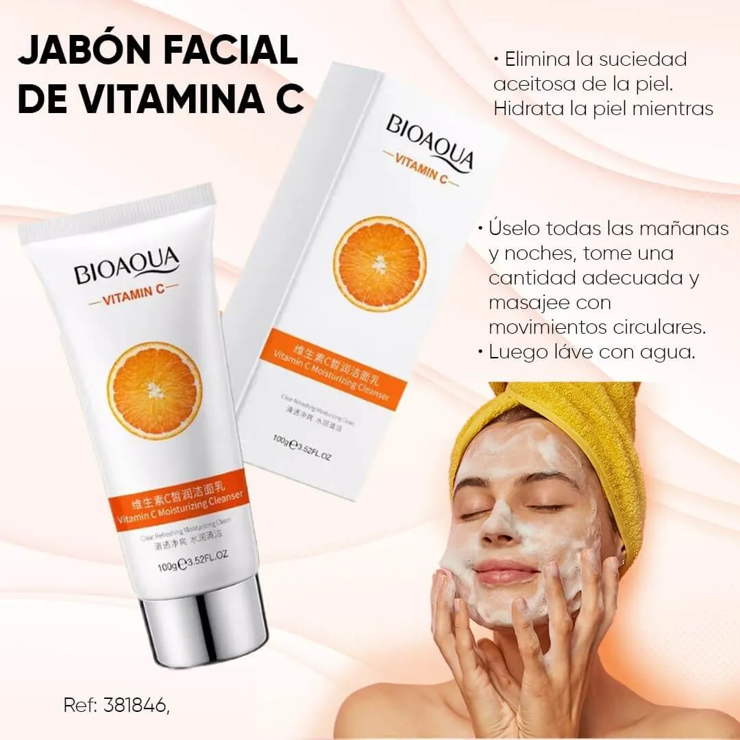 Jabón Facial Aclarante De Vitamina C Bioaqua