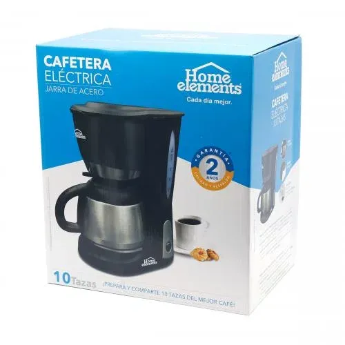 Cafetera Electrica 10 Tazas Jarra Acero HOME ELEMENTS