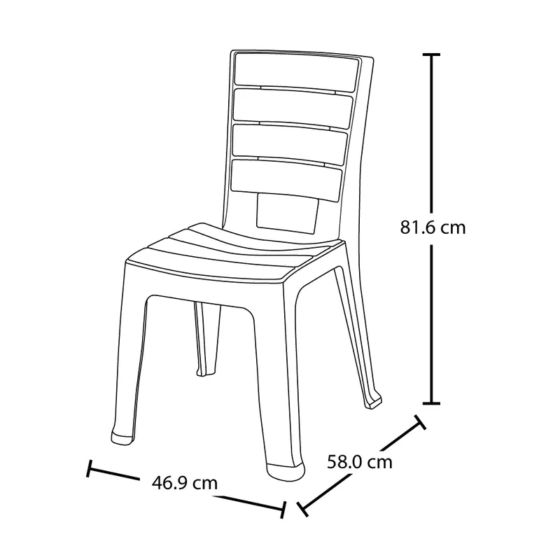 2 Sillas Plásticas RIMAX Sin Brazos, Mocca