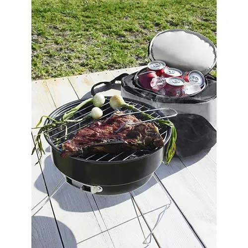 Asador de carbon Barbecue BBQ con hielera camping