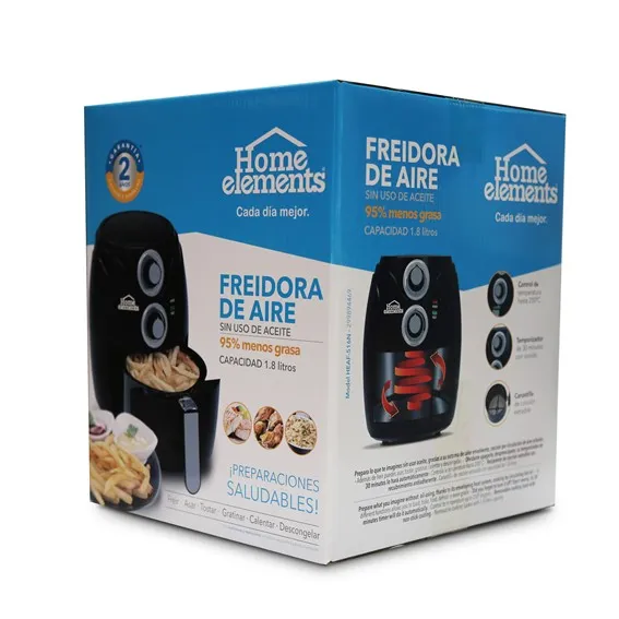 Air Fryer / Olla freidora de aire / Olla freidora sin aceite 1.8 Lt HOME ELEMENTS