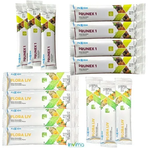 Kit Detox Fuxion 7 Prunex1 + 7 Floraliv - Limpieza de Colon