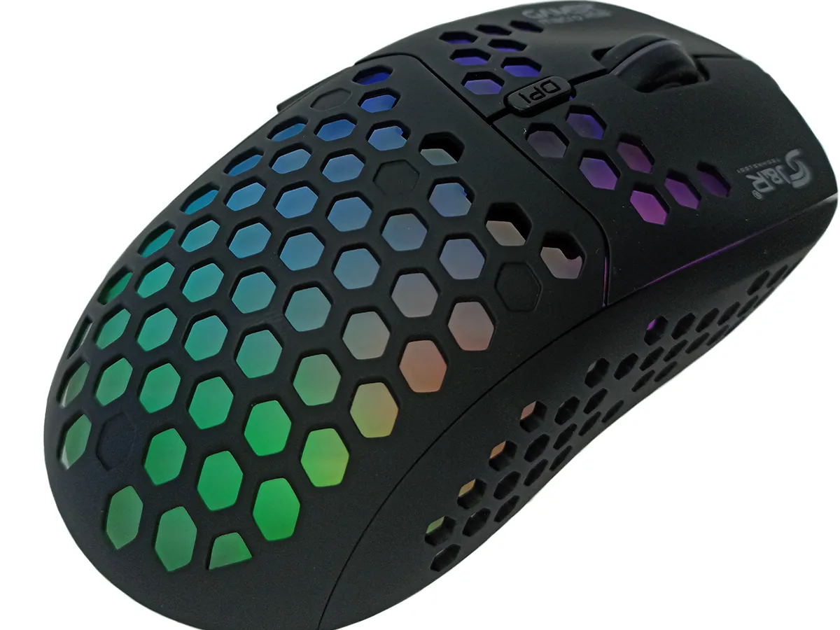 Mouse Gamer Retroiluminado Rgb Panel De Abeja 6400 Dpi 6d