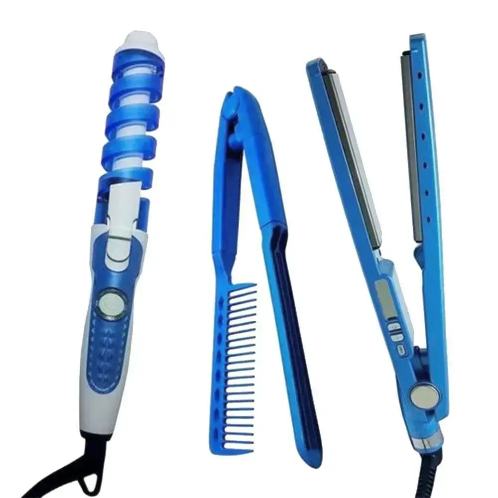 Combo Plancha Para Cabello + Encrespador + Secador  3000W