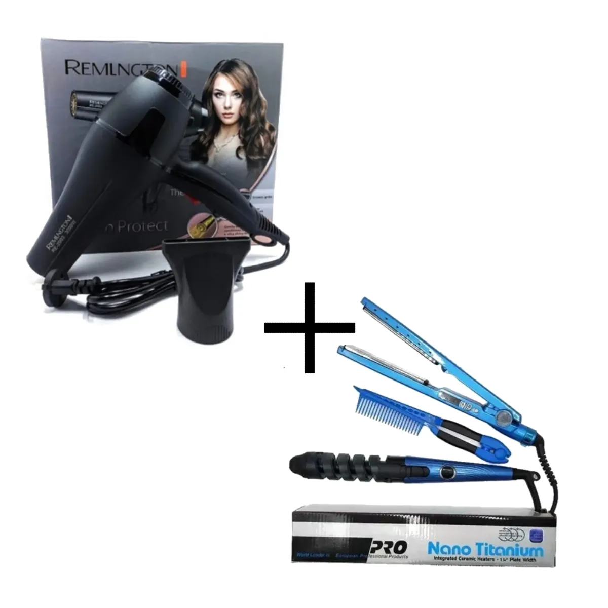 Combo Plancha Para Cabello + Encrespador + Secador  3000W