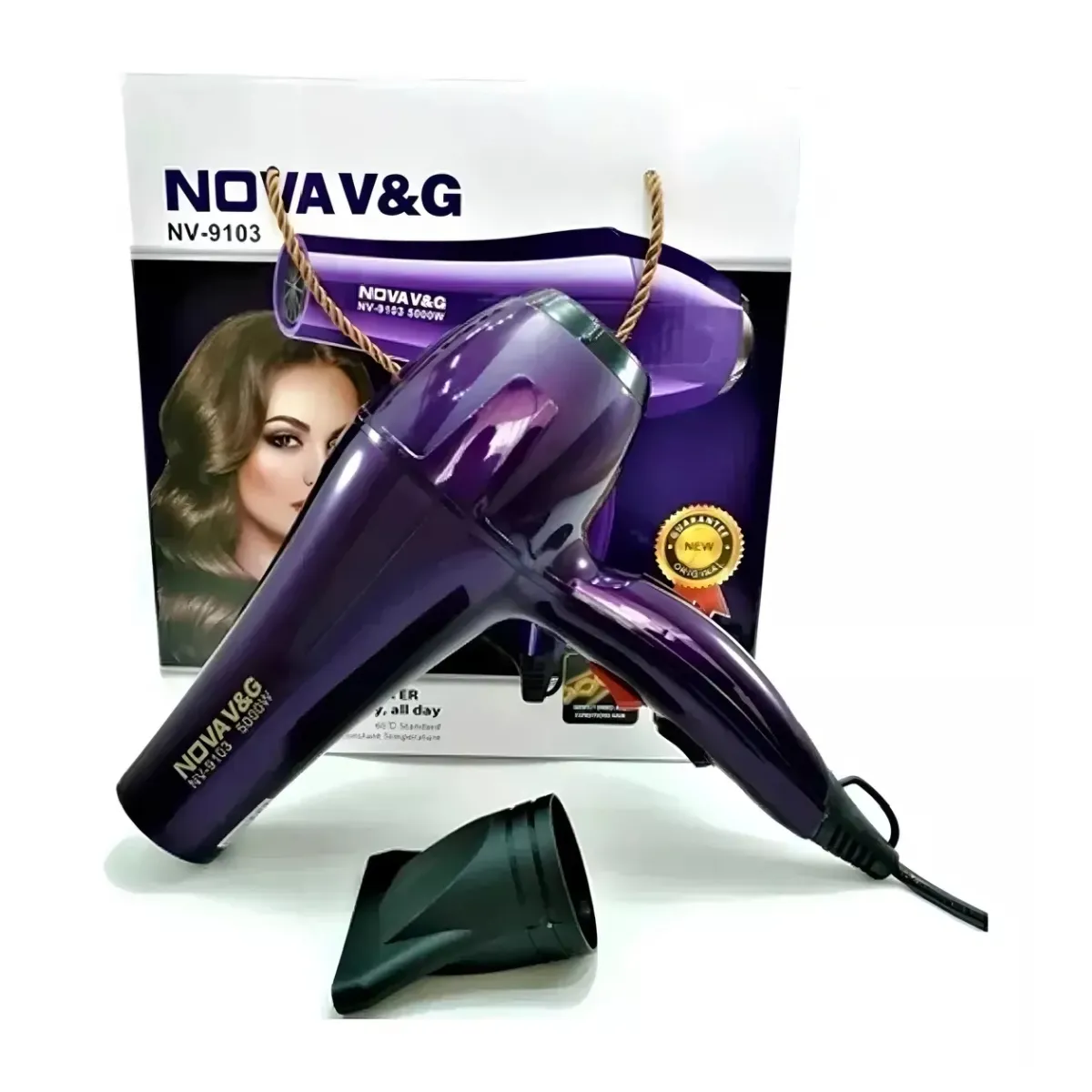 Combo De Secador Nova 5000W+Rizador Nova 