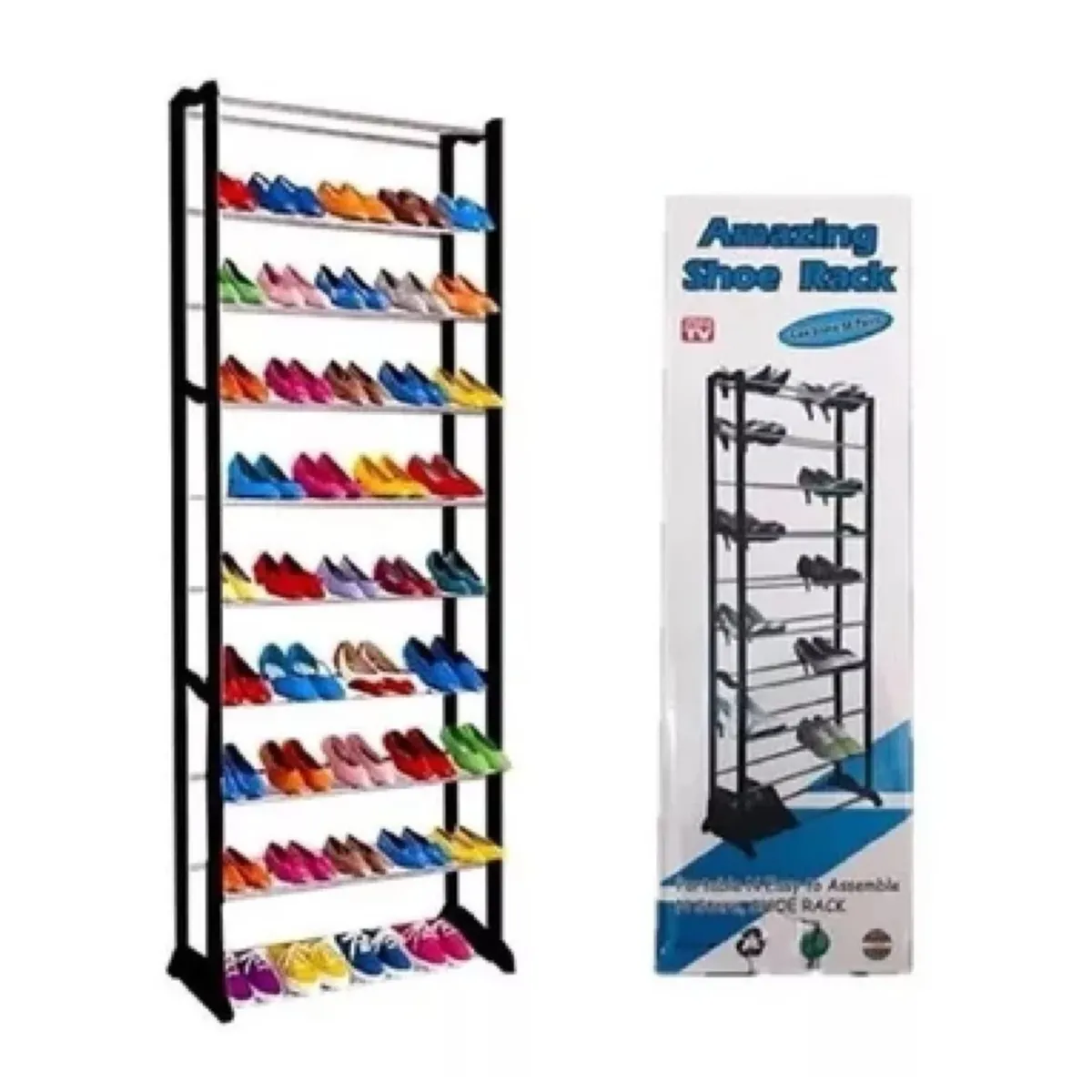 Zapatero Desarmable 10 Niveles Organizador Zapatos Color Negro 