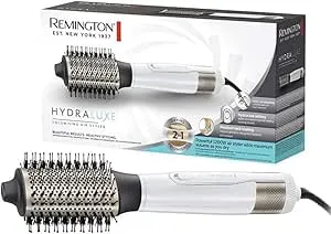 Cepillo de Aire Hydraluxe Remington - Moldeador de Pelo, Tecnología Hydracare, Cepillo Secador, Moldea y da Volumen, Acondicionamiento Iónico, Cerámica, 1200 W, 3 Temperaturas y 2 Velociades - AS8901