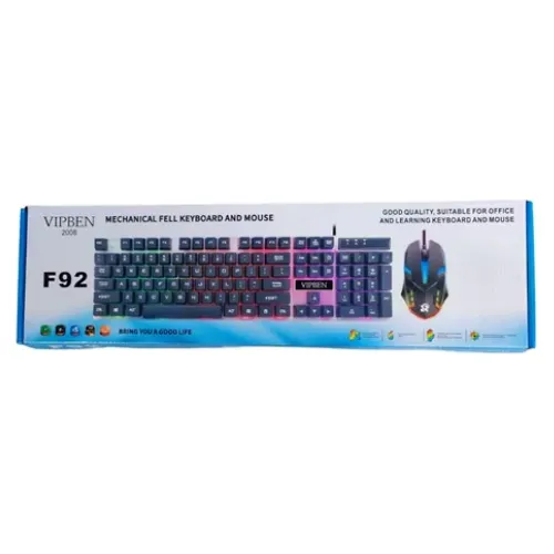 Combo Gamer F92 / Teclado Y Mouse Con Luces Multicolor / Usb