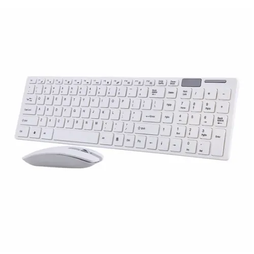 Combo Teclado Y Mouse Inalambrico Slim Blanco  + Membrana Protector 