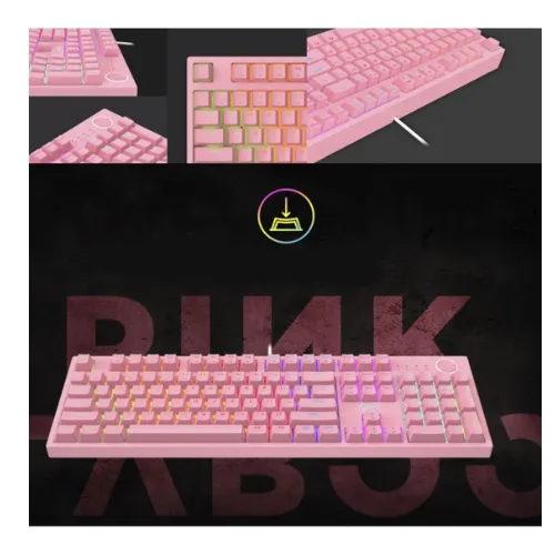 Teclado Mecanico Rosado Havit-871L RGB + Obsequio