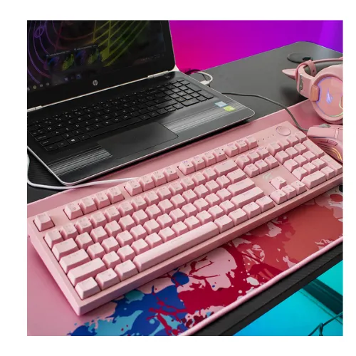 Teclado Mecanico Rosado Havit-871L RGB + Obsequio