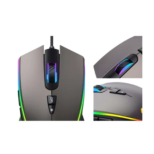 Mouse Gamer  RGB HAVIT MS1017 6400dpi Usb 7 Botones Negro