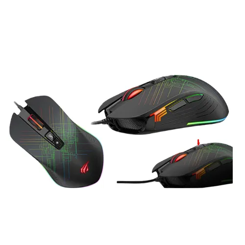 Mouse Gamer usb 7 Botones RGB HAVIT MS1019 6400dpi  Negro