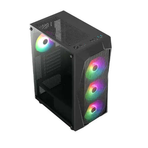 Chasis Gamer Aerocool Falcon 4Fans RGB Vidrio Templado 