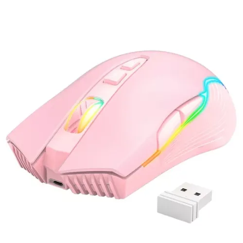 	 Mouse Gamer Onikuma Cw905 Inalámbrico Rgb Pink