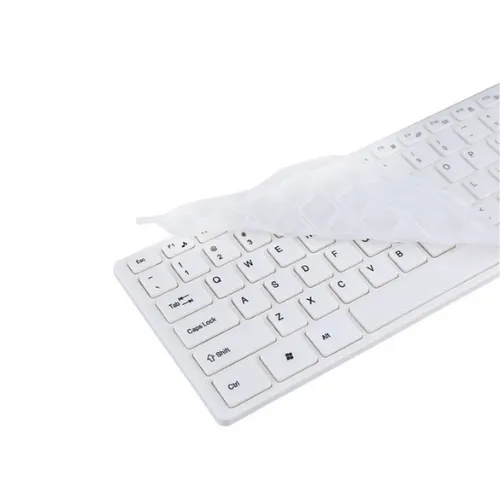 Combo Teclado Y Mouse Inalambrico Slim Blanco  + Membrana Protector 