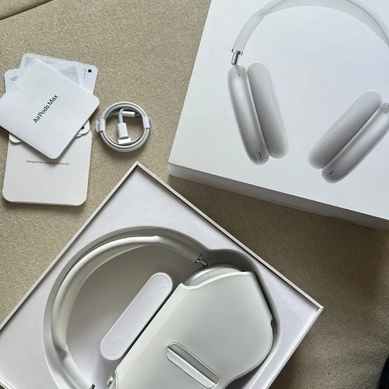 Audifonos Airpods Max 2024 Diadema Estuche Cuerina Plateado