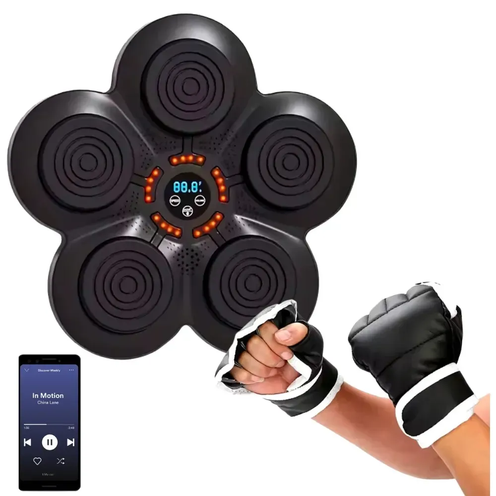 Máquina de Boxeo Musical Bluetooth con Luces Simulador De Boxeo + Guantes