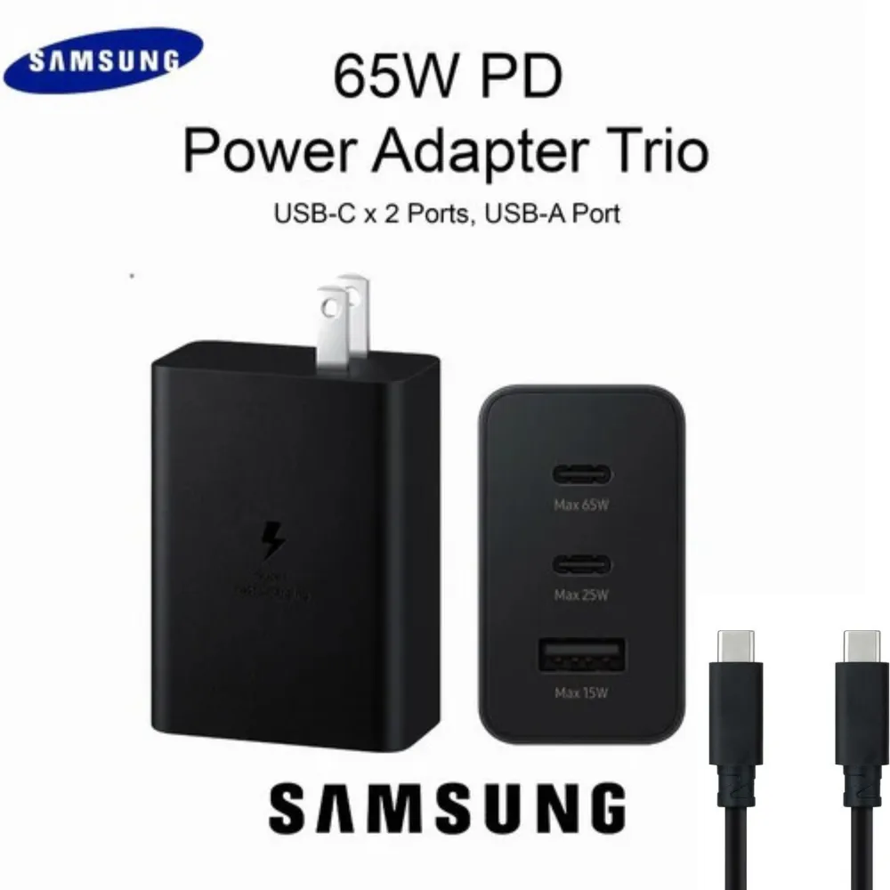 Cargador Samsung 65W Carga Rapida 3 Puertos 1.1 