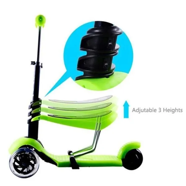 Patineta Scooter Convertible 5 En 1 Para Niños Monopatin Con Luces Led