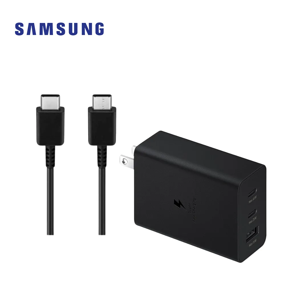 Cargador Samsung 65W Carga Rapida 3 Puertos 1.1 