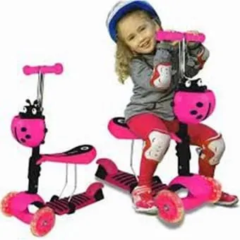 Patineta Scooter Convertible 5 En 1 Para Niños Monopatin Con Luces Led