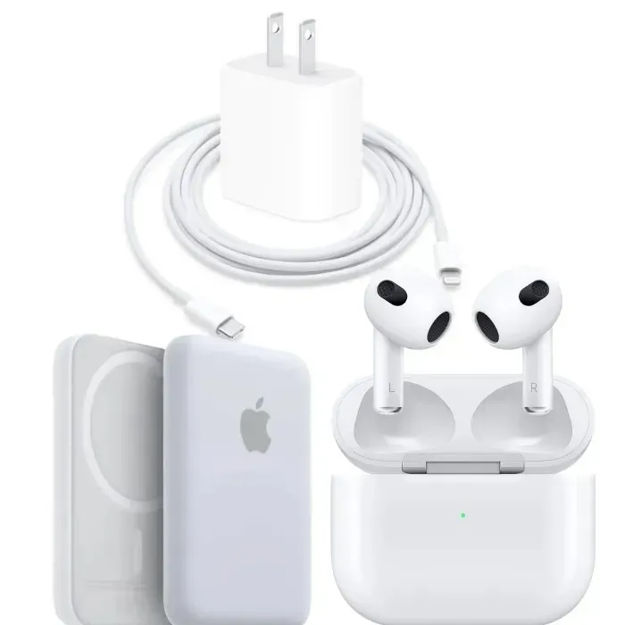 Airpods 3 Audifonos Calidad 1.1 +Cargador iPhone 20w Carga Rapida +Batería Externa Inalámbrica Magsafe Iphone 1:1