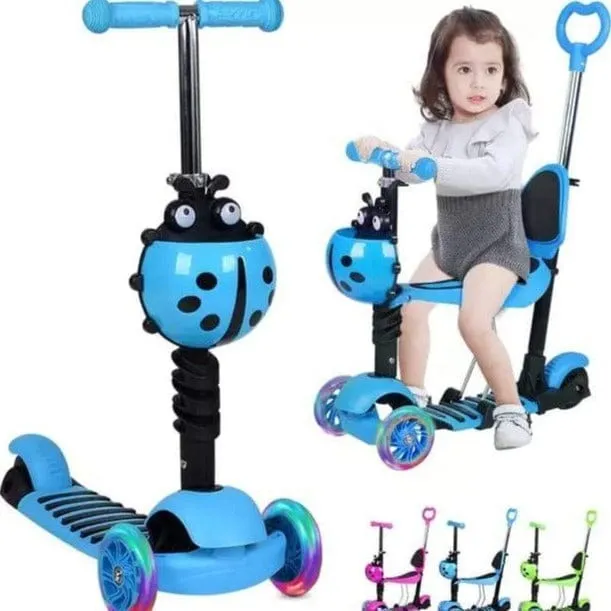 Patineta Scooter Convertible 5 En 1 Para Niños Monopatin Con Luces Led