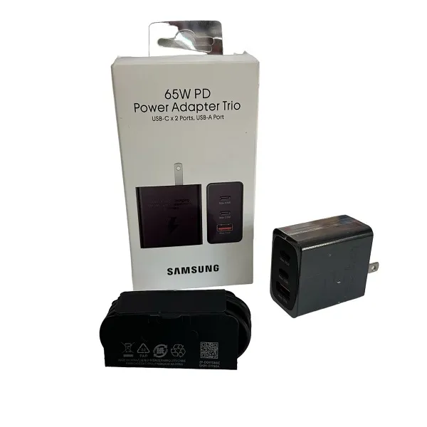 Cargador Samsung 65W Carga Rapida 3 Puertos 1.1 