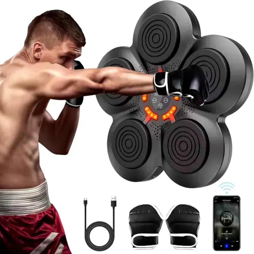 Máquina de Boxeo Musical Bluetooth con Luces Simulador De Boxeo + Guantes