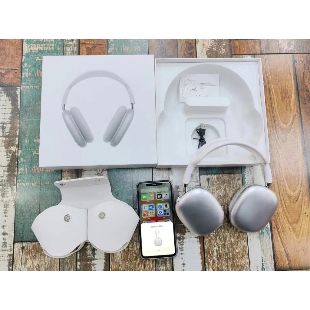 Audifonos Airpods Max 2024 Diadema Estuche Cuerina Plateado