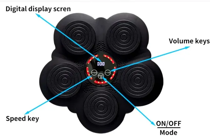 Máquina de Boxeo Musical Bluetooth con Luces Simulador De Boxeo + Guantes