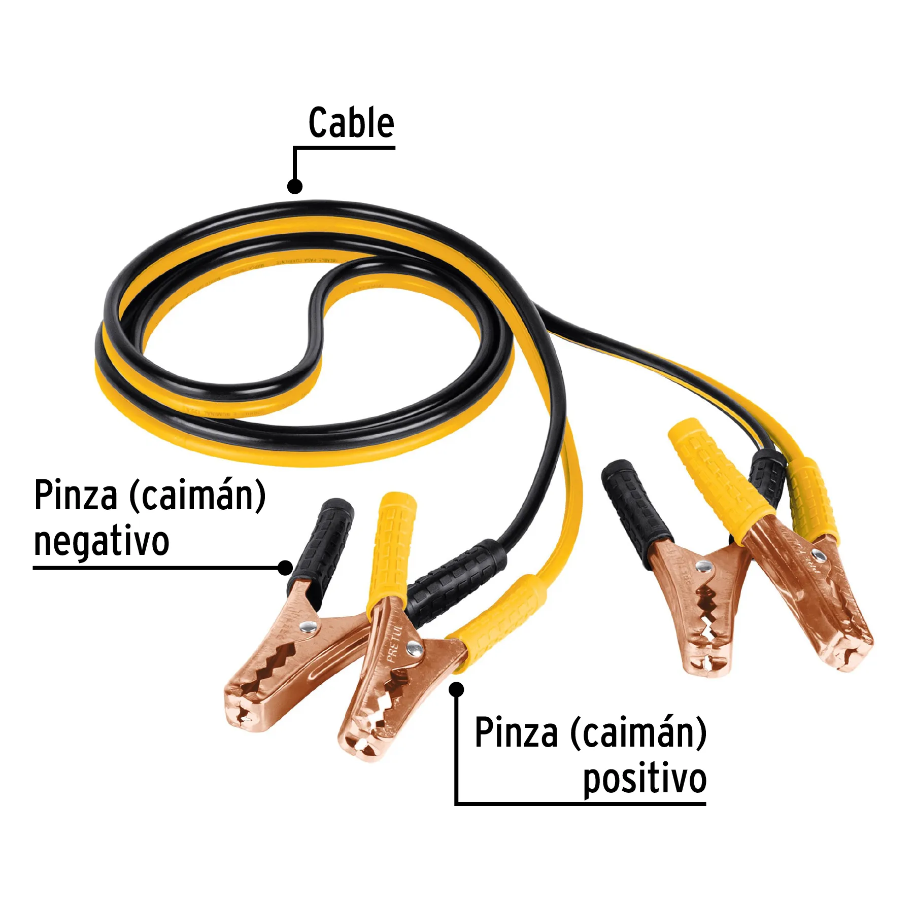 Cables Para Iniciar Batería Carro 2,5 Mtrs 10AWG Pretul