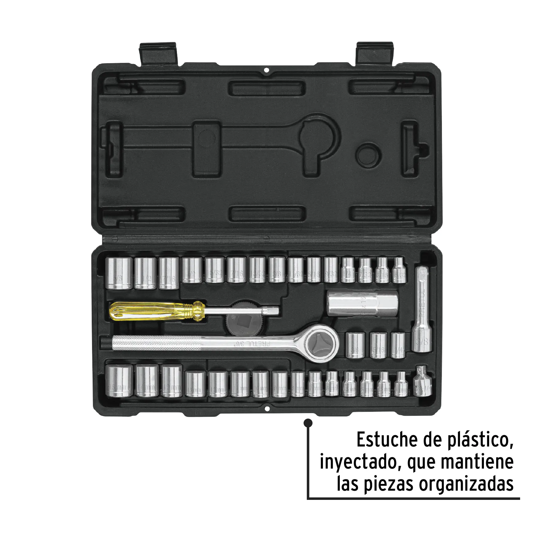 Juego De Herramienta Copas Combinadas 39 Piezas Pretul Original